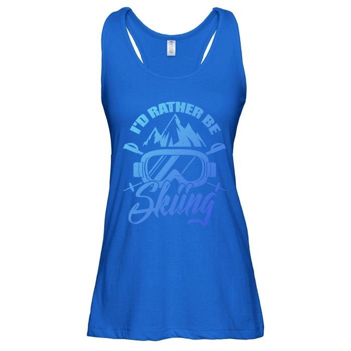 Id Rather Be Skiing Holiday Ski Winter Sport Gift Ladies Essential Flowy Tank