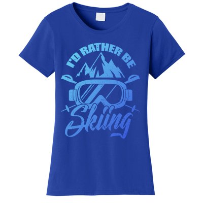 Id Rather Be Skiing Holiday Ski Winter Sport Gift Women's T-Shirt