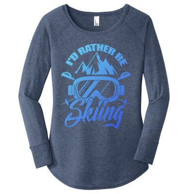 Id Rather Be Skiing Holiday Ski Winter Sport Gift Women's Perfect Tri Tunic Long Sleeve Shirt