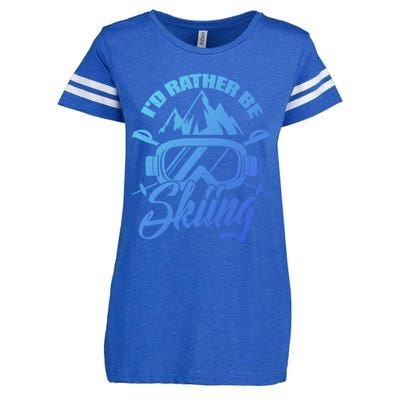 Id Rather Be Skiing Holiday Ski Winter Sport Gift Enza Ladies Jersey Football T-Shirt