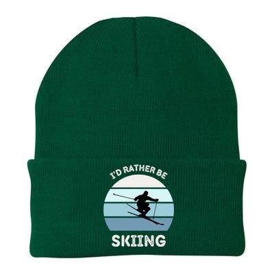 I'd Rather Be Skiing Downhill Skiing Family Winter Vacation Gift Knit Cap Winter Beanie