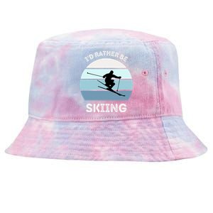 I'd Rather Be Skiing Downhill Skiing Family Winter Vacation Gift Tie-Dyed Bucket Hat