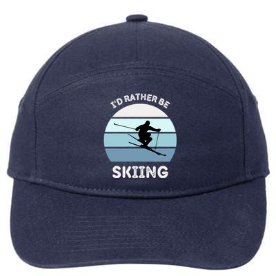 I'd Rather Be Skiing Downhill Skiing Family Winter Vacation Gift 7-Panel Snapback Hat