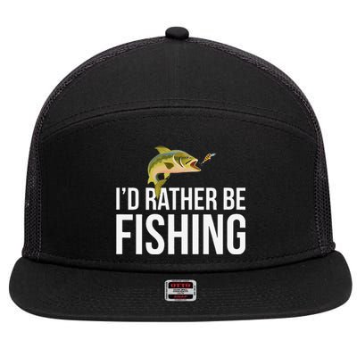 Id Rather Be Fishing 7 Panel Mesh Trucker Snapback Hat