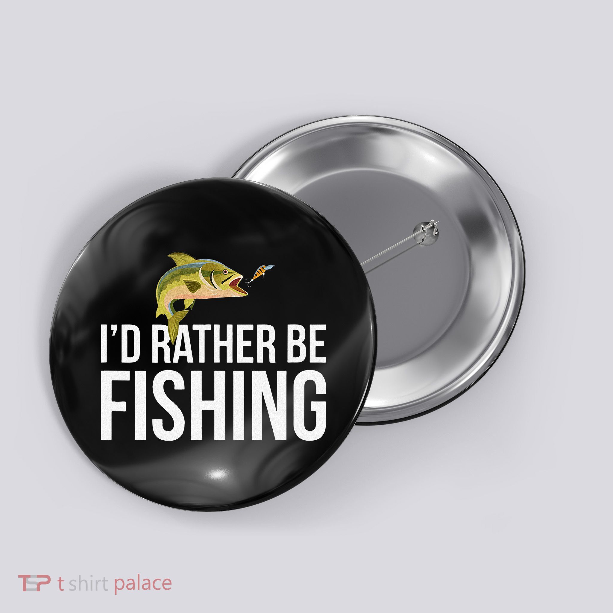 Id Rather Be Fishing Button