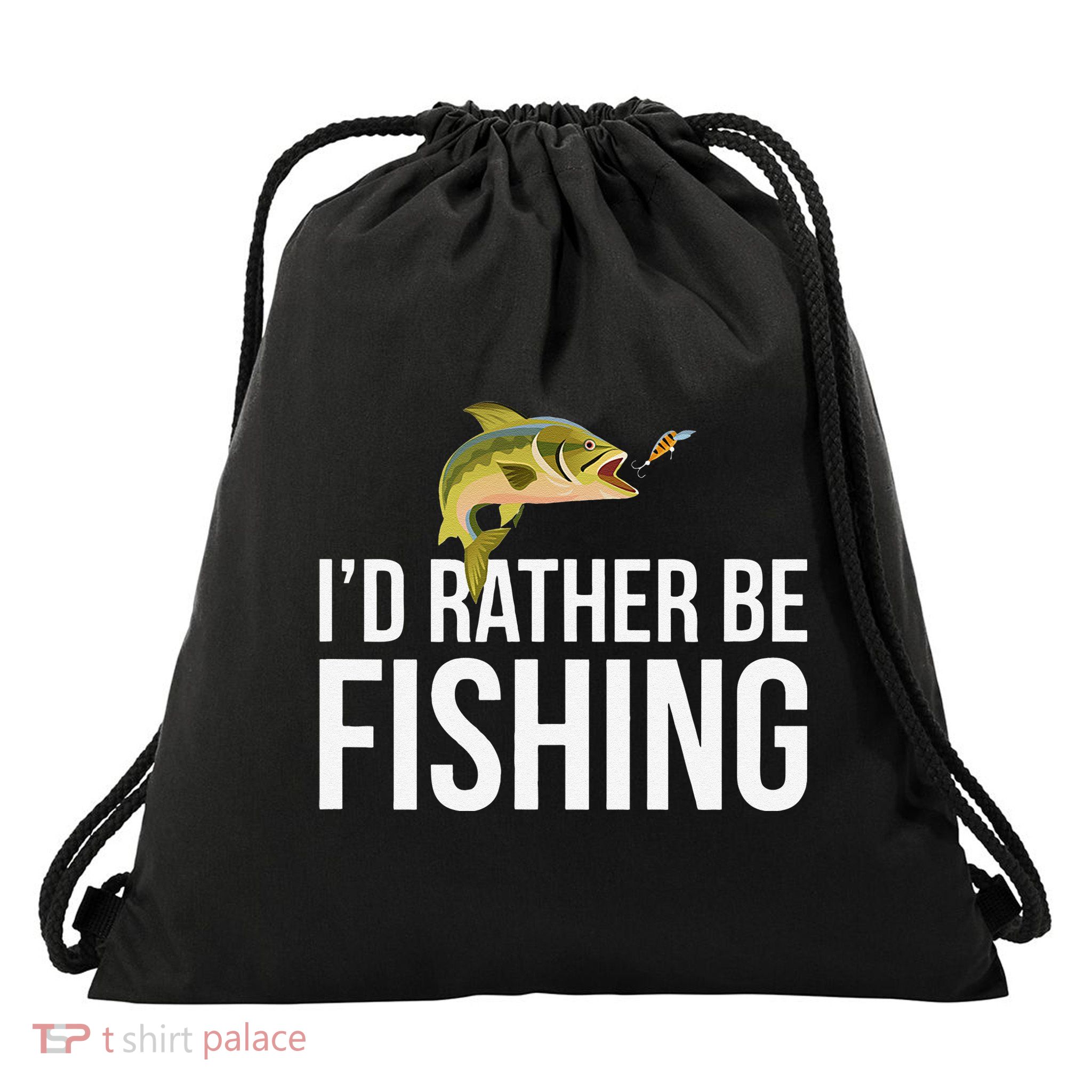 Id Rather Be Fishing Drawstring Bag