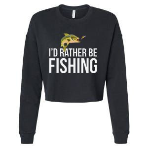 Id Rather Be Fishing Cropped Pullover Crew