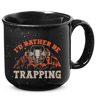 ID Rather Be Trapping Trap Hunting Trapper 15oz Campfire Ceramic Mug
