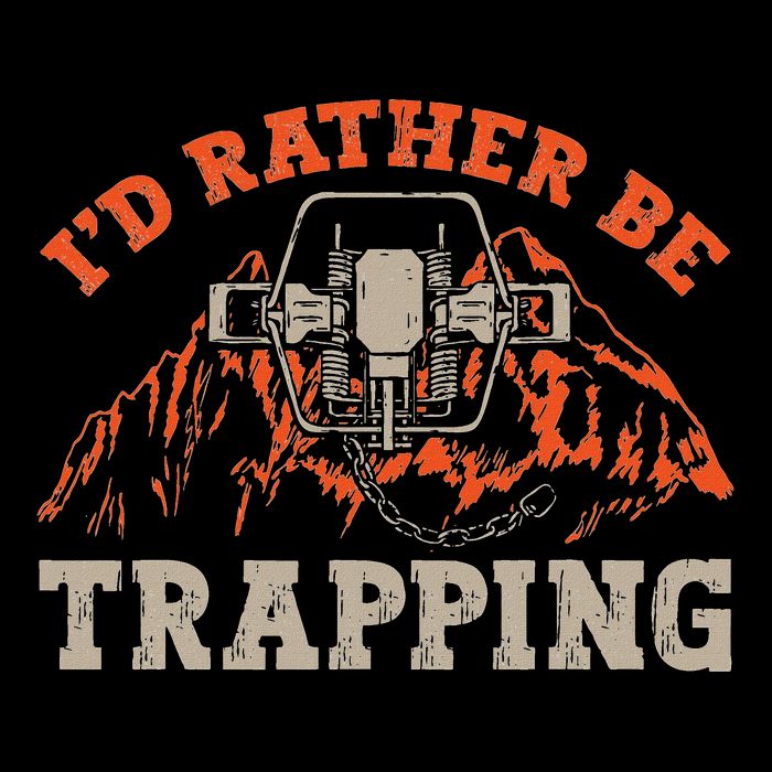 ID Rather Be Trapping Trap Hunting Trapper Flat Bill Trucker Hat