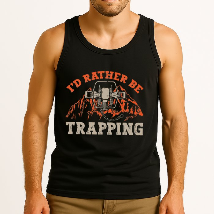 ID Rather Be Trapping Trap Hunting Trapper Tank Top