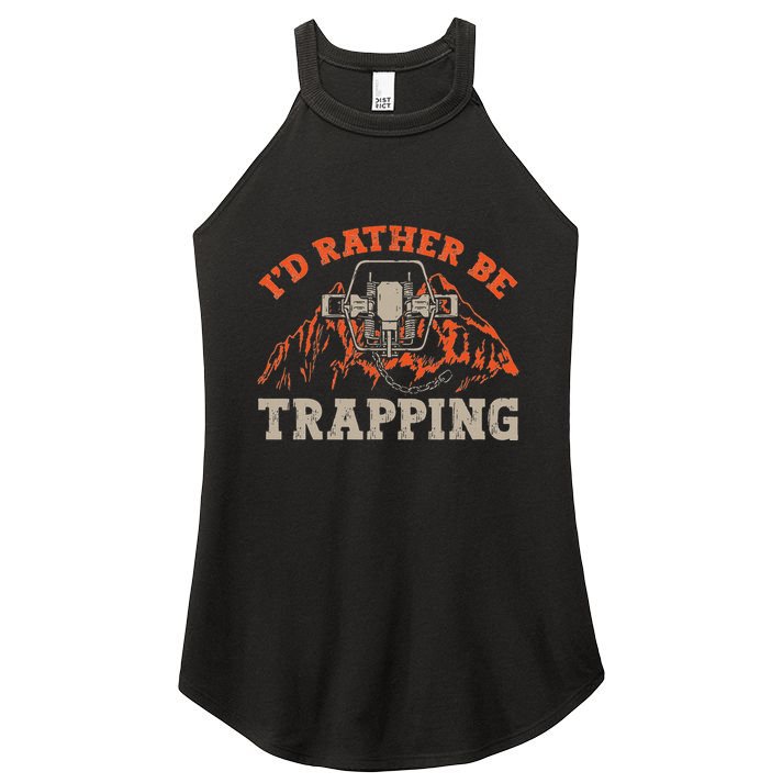 ID Rather Be Trapping Trap Hunting Trapper Women's Perfect Tri Rocker Tank
