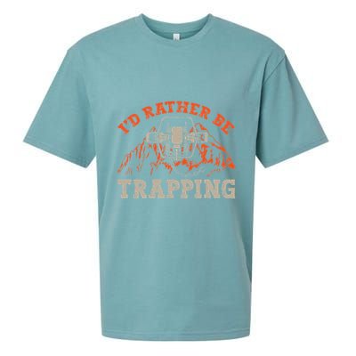 ID Rather Be Trapping Trap Hunting Trapper Sueded Cloud Jersey T-Shirt