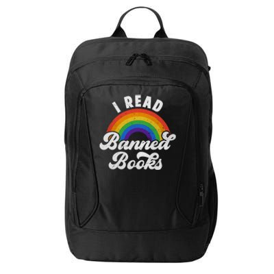 I Read Banned Books Retro Literature Rainbow Reading Vintage Gift City Backpack