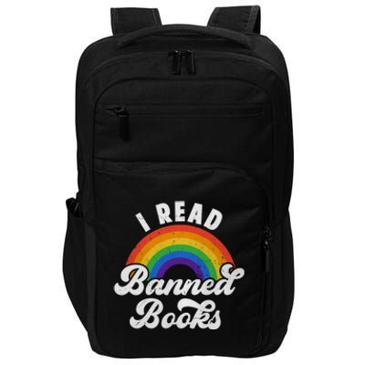 I Read Banned Books Retro Literature Rainbow Reading Vintage Gift Impact Tech Backpack