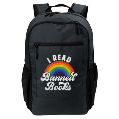 I Read Banned Books Retro Literature Rainbow Reading Vintage Gift Daily Commute Backpack