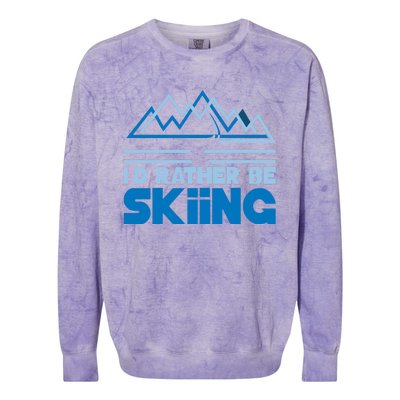 Id Rather Be Skiing Colorblast Crewneck Sweatshirt