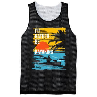 I'd Rather Be Kayaking Funny Kayak Kayaker Mesh Reversible Basketball Jersey Tank