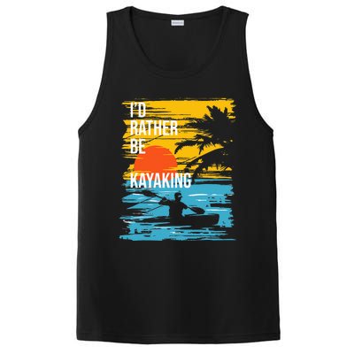 I'd Rather Be Kayaking Funny Kayak Kayaker PosiCharge Competitor Tank