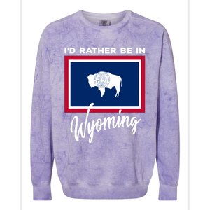 I'd Rather Be In Wyoming Colorblast Crewneck Sweatshirt