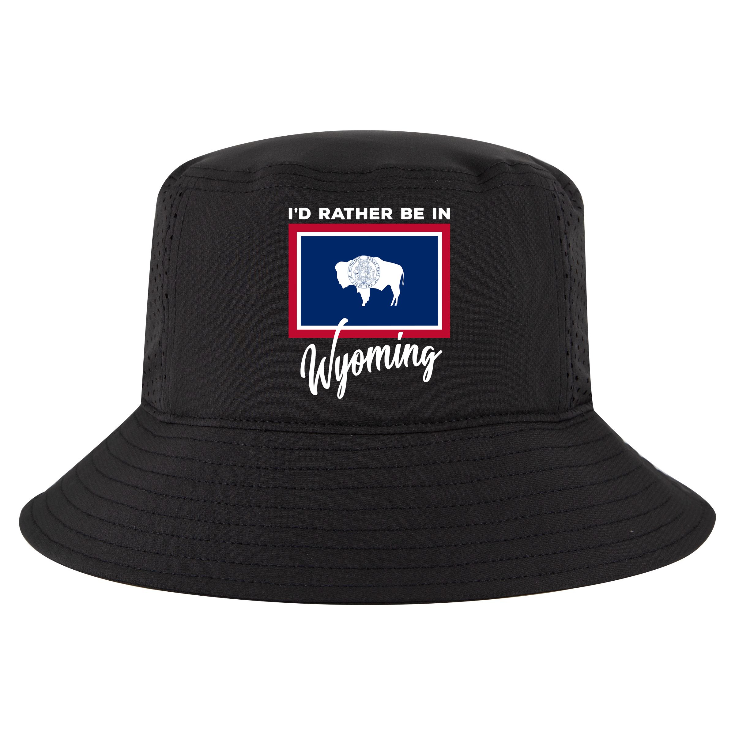 I'd Rather Be In Wyoming Cool Comfort Performance Bucket Hat