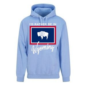 I'd Rather Be In Wyoming Unisex Surf Hoodie