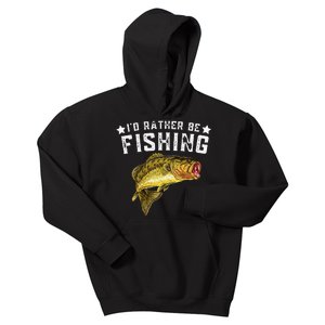 Id Rather Be Fishing Fishermen Loving Fish Lake River Mode Kids Hoodie