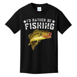 Id Rather Be Fishing Fishermen Loving Fish Lake River Mode Kids T-Shirt