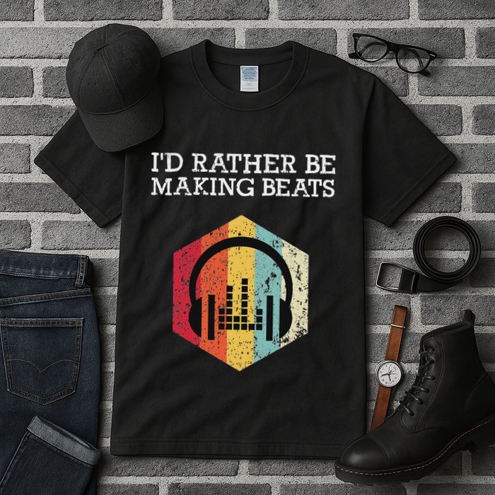 ID Rather Be Making Beats Beat Makers Music Producer Tall T-Shirt