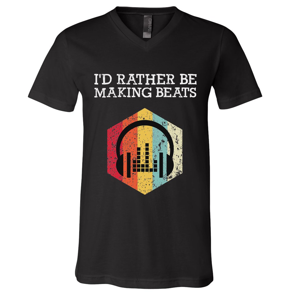 ID Rather Be Making Beats Beat Makers Music Producer V-Neck T-Shirt