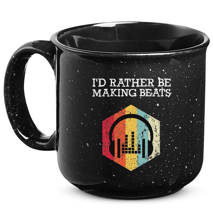 ID Rather Be Making Beats Beat Makers Music Producer 15oz Campfire Ceramic Mug