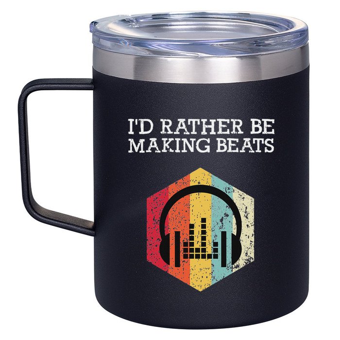 ID Rather Be Making Beats Beat Makers Music Producer 12oz Stainless Steel Coffee Mug