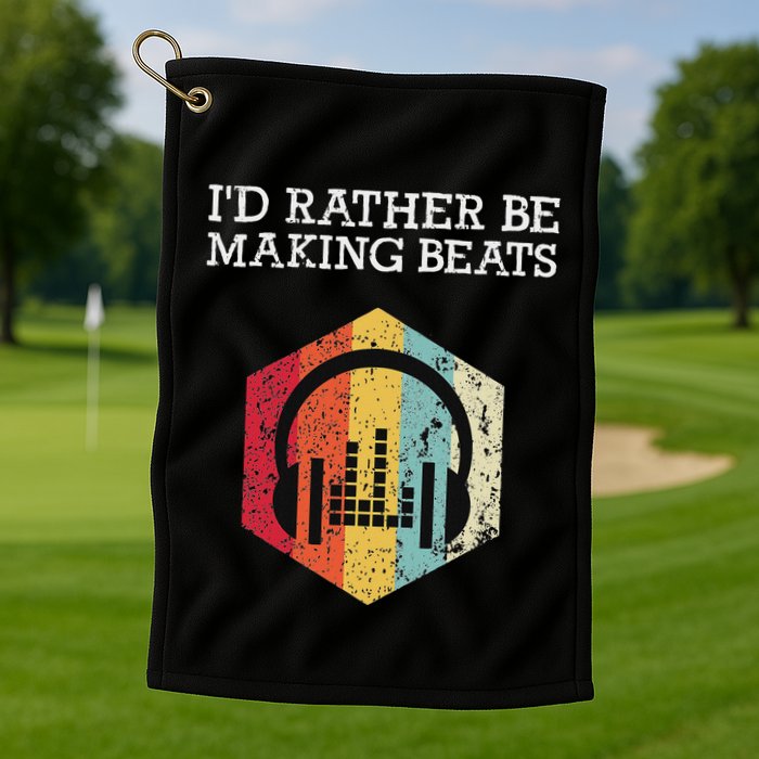 ID Rather Be Making Beats Beat Makers Music Producer Golf Towel