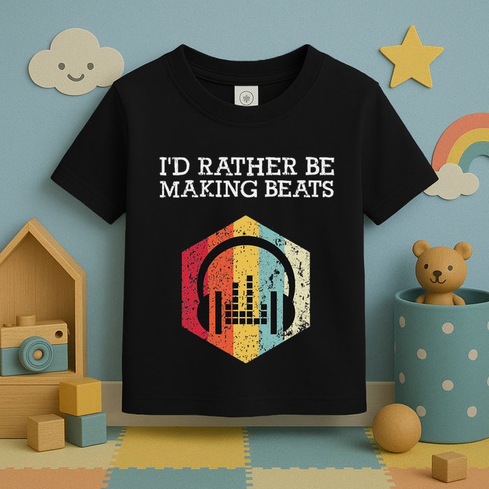 ID Rather Be Making Beats Beat Makers Music Producer Toddler T-Shirt