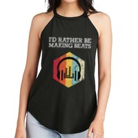 ID Rather Be Making Beats Beat Makers Music Producer Women's Perfect Tri Rocker Tank