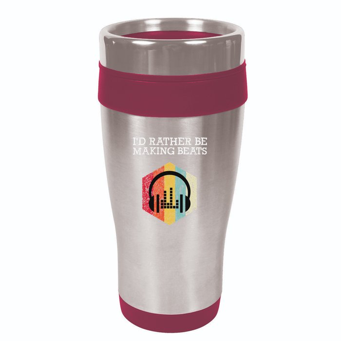ID Rather Be Making Beats Beat Makers Music Producer 16oz Travel Tumbler
