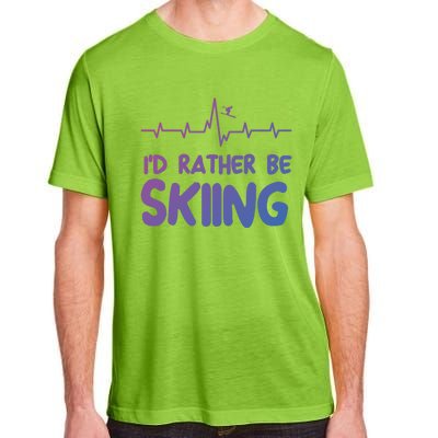 Id Rather Be Skiing Skier Gift Adult ChromaSoft Performance T-Shirt