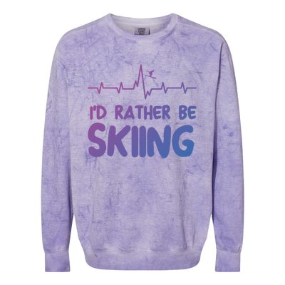 Id Rather Be Skiing Skier Gift Colorblast Crewneck Sweatshirt