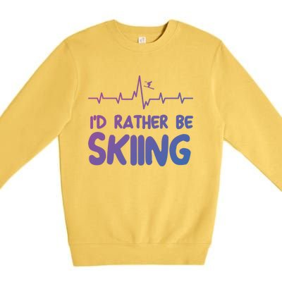 Id Rather Be Skiing Skier Gift Premium Crewneck Sweatshirt