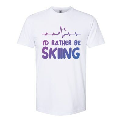 Id Rather Be Skiing Skier Gift Softstyle CVC T-Shirt