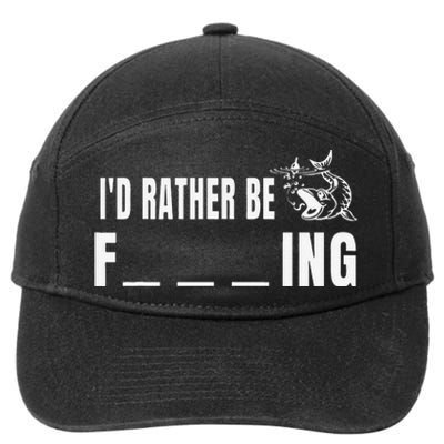 Id Rather Be Fishing Funny Fishing 7-Panel Snapback Hat