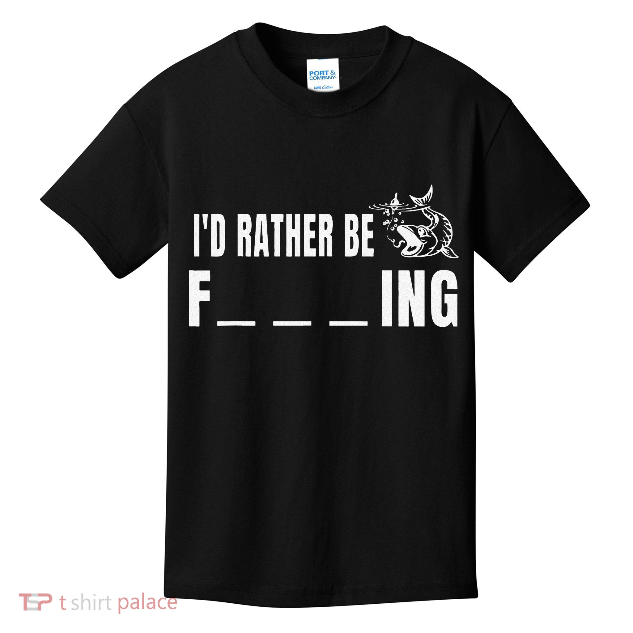 Id Rather Be Fishing Funny Fishing Kids T-Shirt