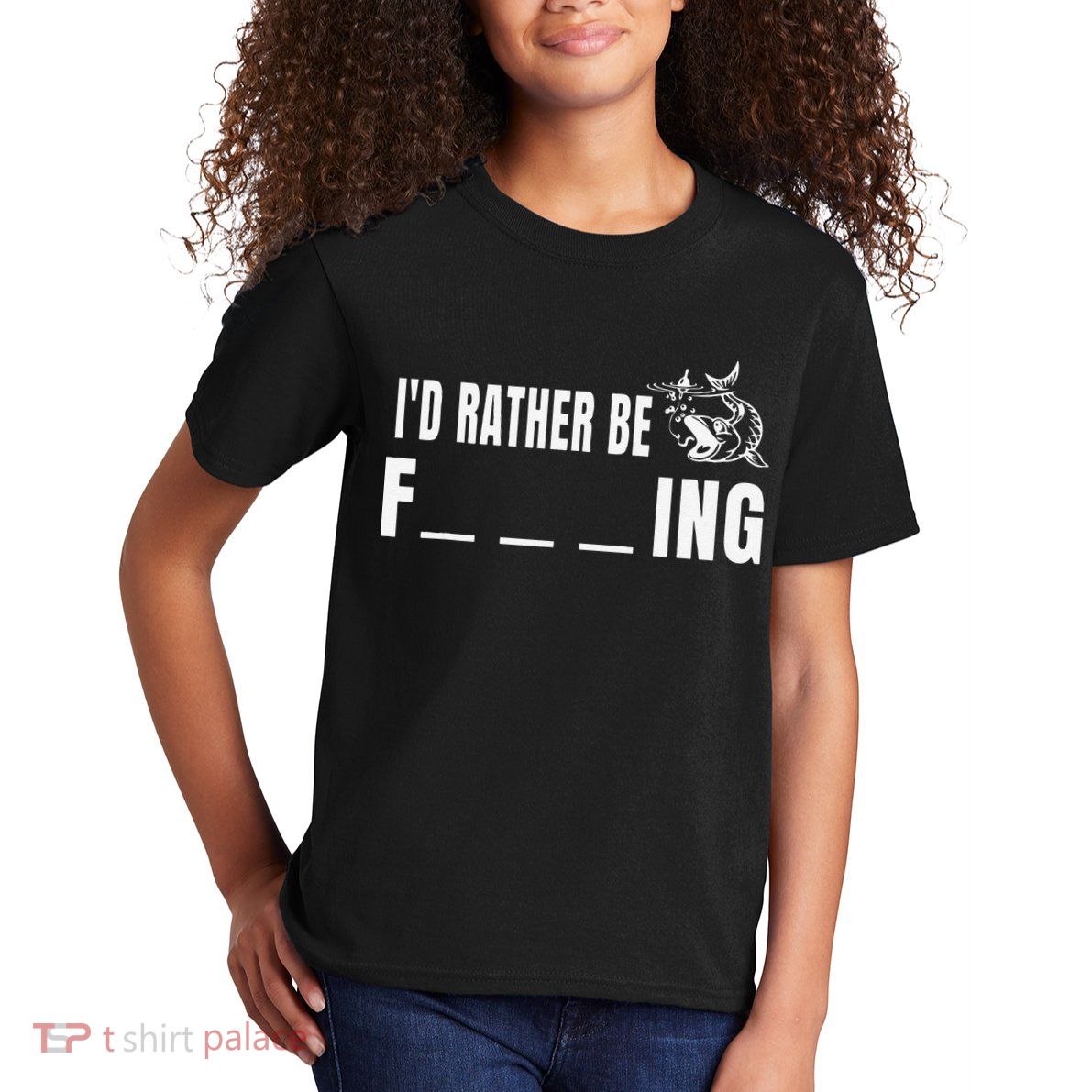 Id Rather Be Fishing Funny Fishing Kids T-Shirt