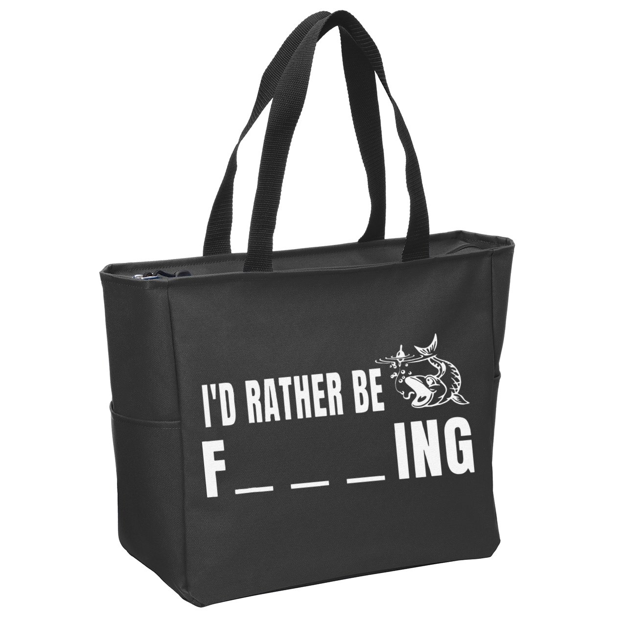 Id Rather Be Fishing Funny Fishing Zip Tote Bag