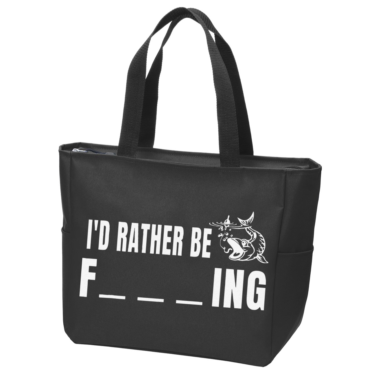 Id Rather Be Fishing Funny Fishing Zip Tote Bag