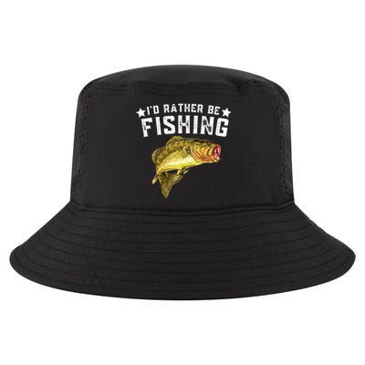 I'd Rather be Fishing Fisher Loving Fish Lake River Mode Cool Comfort Performance Bucket Hat