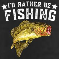 I'd Rather be Fishing Fisher Loving Fish Lake River Mode 7 Panel Mesh Trucker Snapback Hat