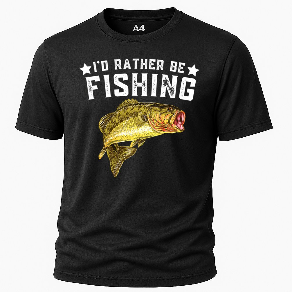 I'd Rather be Fishing Fisher Loving Fish Lake River Mode Cooling Performance Crew T-Shirt