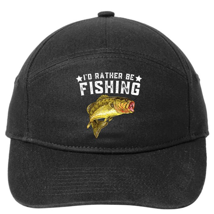 I'd Rather be Fishing Fisher Loving Fish Lake River Mode 7-Panel Snapback Hat