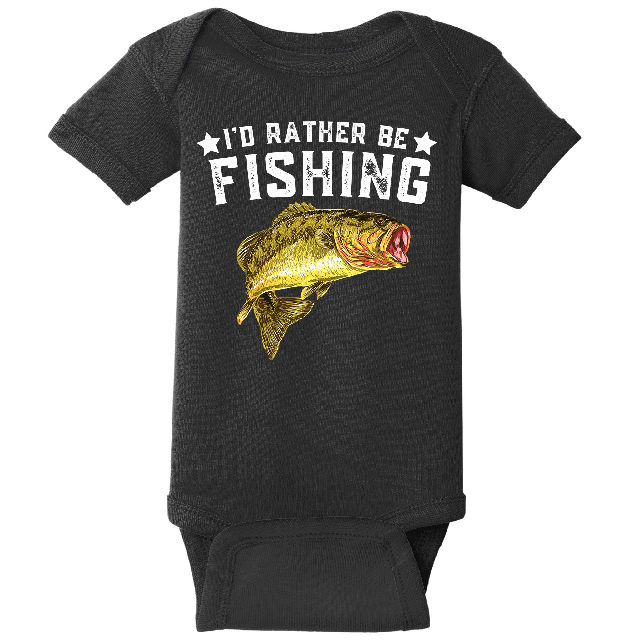 I'd Rather be Fishing Fisher Loving Fish Lake River Mode Baby Bodysuit