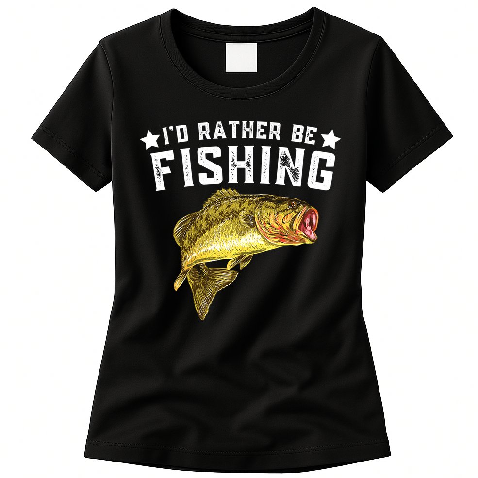 I'd Rather be Fishing Fisher Loving Fish Lake River Mode Womens T-Shirt